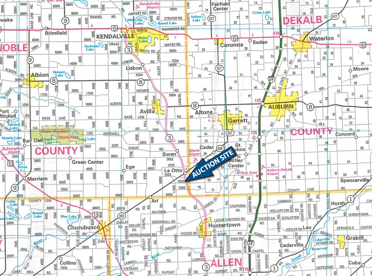 Area map - SURPLUS EQUIPMENT AUCTION IN DEKALB COUNTY, INDIANA
